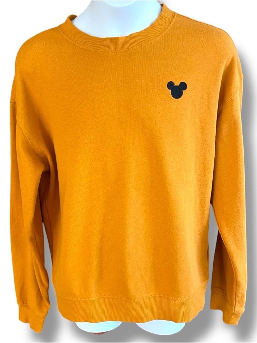 Disney x H&M Mickey Mouse Kids Sweatshirt Orange Crewneck Pullover Youth Graphic - Picture 2 of 6